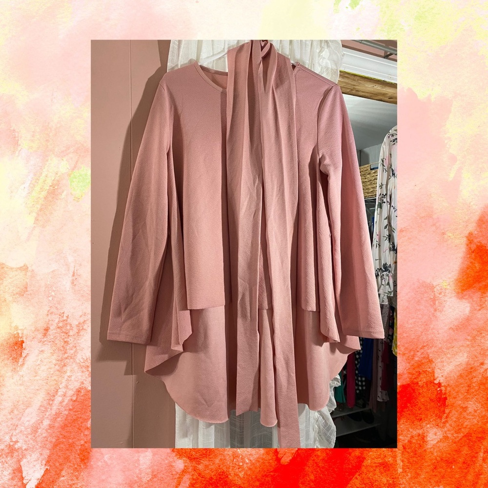 Pink high/low tunic top